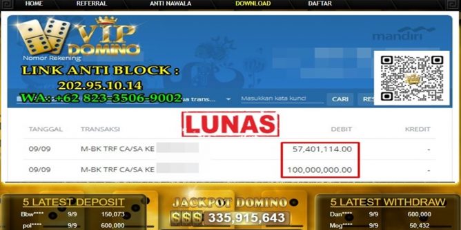 Jackpot Gacor di Situs Game Vipdomino hingga Ratusan Juta Rupiah